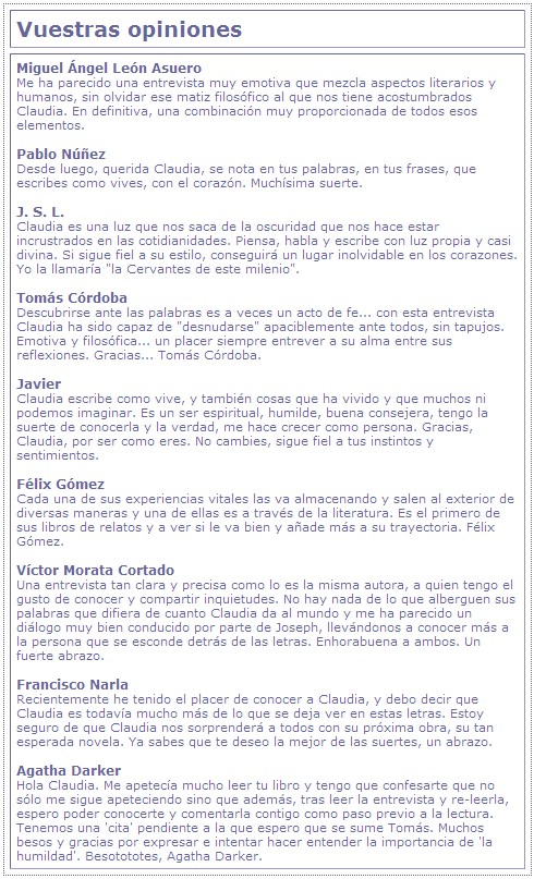 Claudiaburk -opiniones