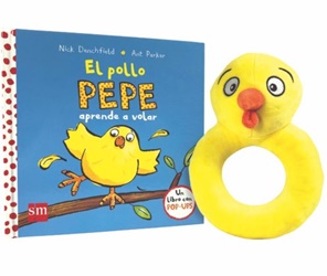 El pollo Pepe aprende a volar. Pop ups + Sonajero El pollo Pepe aprende a volar. Pop ups + Sonajero
